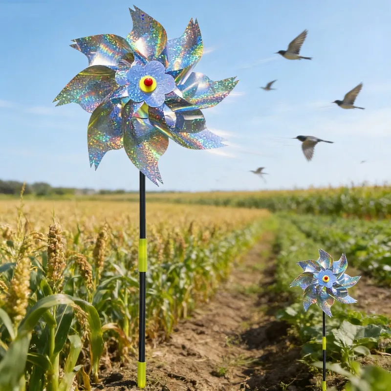 Reflective Bird Repellent Windmill Sparkling Scarecrow Windmill Spinner Garden Lawn Courtyard Decoration Deter Outdoor Birds