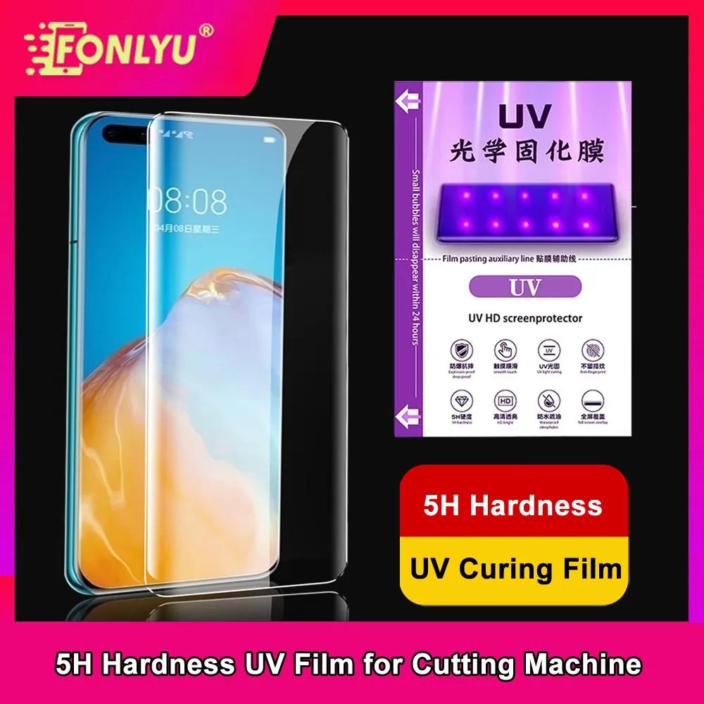 

FONLYU HD UV Film for Curved Screen Protector for Plotter Hydrogel Sheets Cutting Machine Screenguard Clear Film for MobilePhone