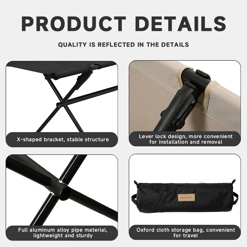 WESTTUNE كرسي طويل خارجي قابل للطي لشخصين مقعد تخييم خفيف الوزن قابل للطي مقعد مزدوج البراز للحديقة الخارجية