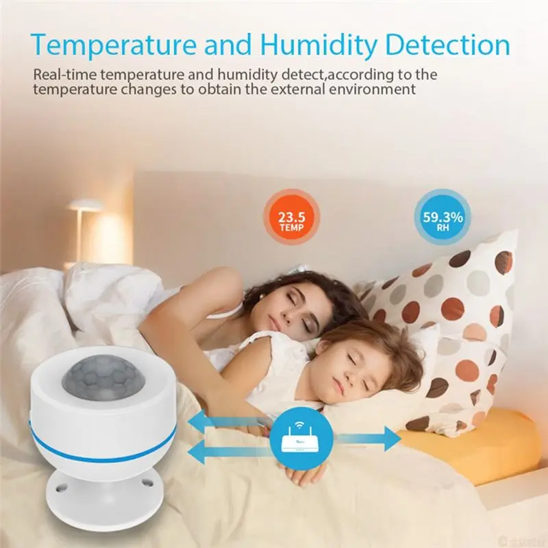 A14M Z Wave Plus 700Series PIR Motion Detector with Temperature Humidity Light Sensor Work with Smartthing,Vera(868.4MHz)