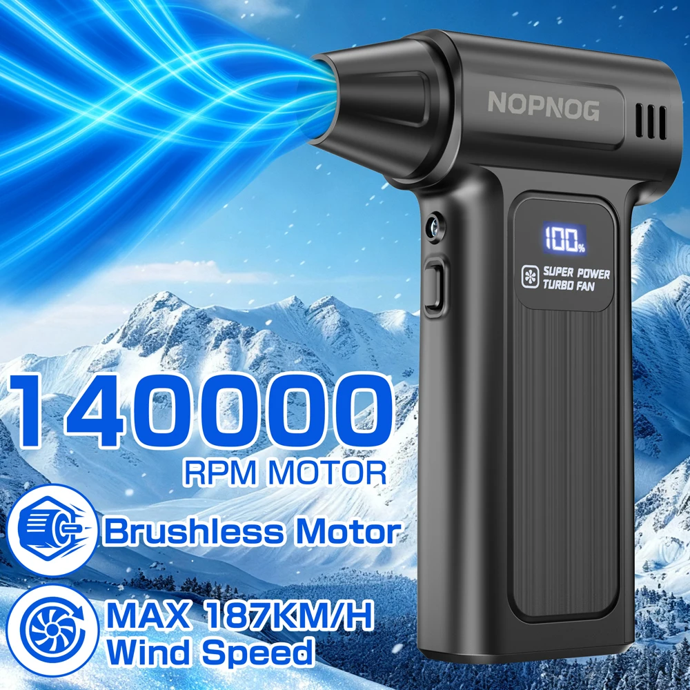 

Турбонагнетатель Автомобильный струйный вентилятор Электрический воздушный пылесос Жестокий фен для выдувания снега M9 140000 об/мин 4 шестерни регулируемые 5 выпускных насадок