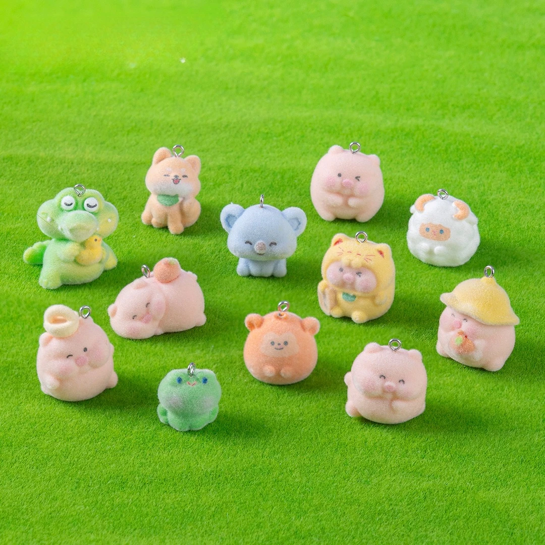 พวงกุญแจตุ๊กตาสัตว์น่ารัก ขนฟู ตกแต่ง DIY ของประดับรถยนต์ พวงกุญแจกระเป๋า ตุ๊กตาจิ๋วขนปุย