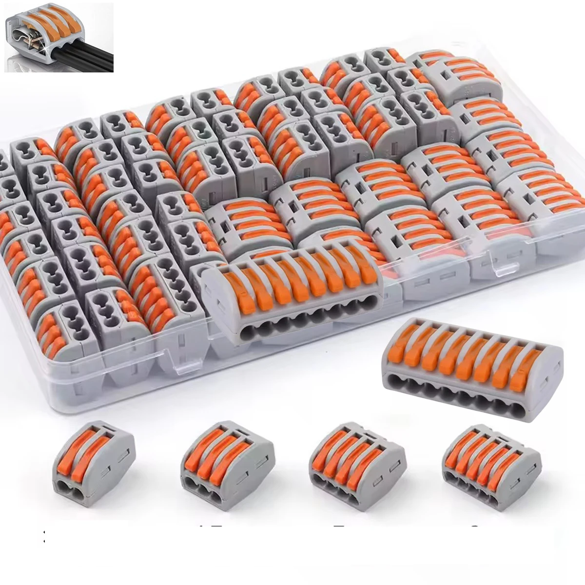 10Pcs Wire Connectors, Lever Nut Connector, Mini Electrical Connectors,Splicing Type Quick Terminal Block Spring Connector