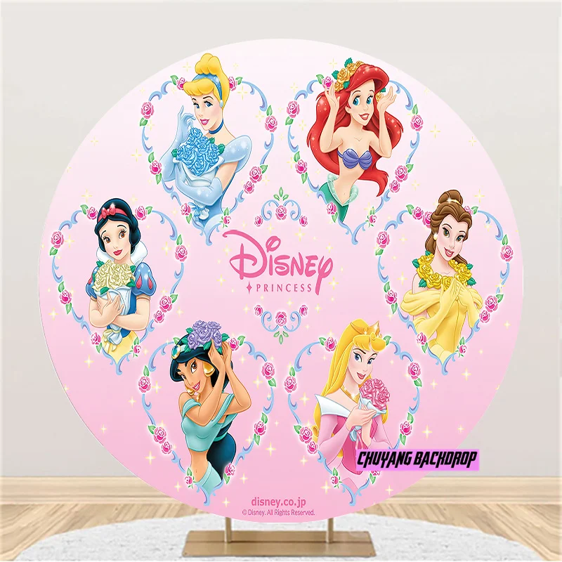 Disney Princess Sleeping Beauty Birthday Party Decoration Photography Backdrops Custom Round Cover Cartoon GirlsTable Cover