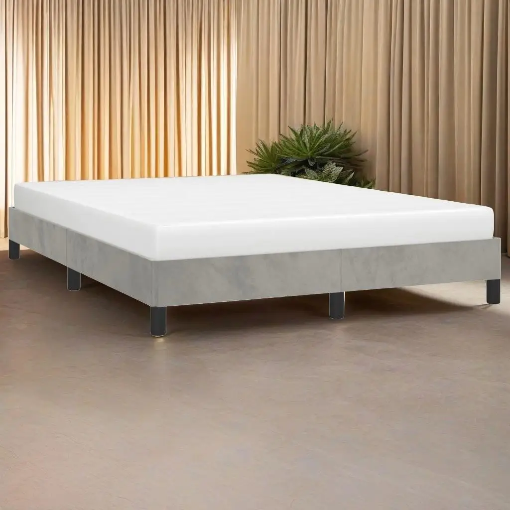 

Light Gray Full Velvet Bed Frame 53.9x74.8 | Stylish & Comfortable - No Mattress Included