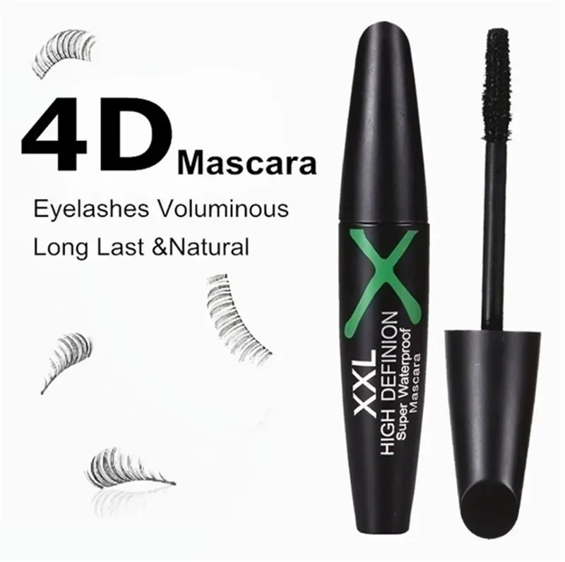 New 4D Silk Fiber Eyelashes Lengthening Mascara Waterproof Long Lasting Lash Black Eyelashes Extension Make Up 3D Mascara