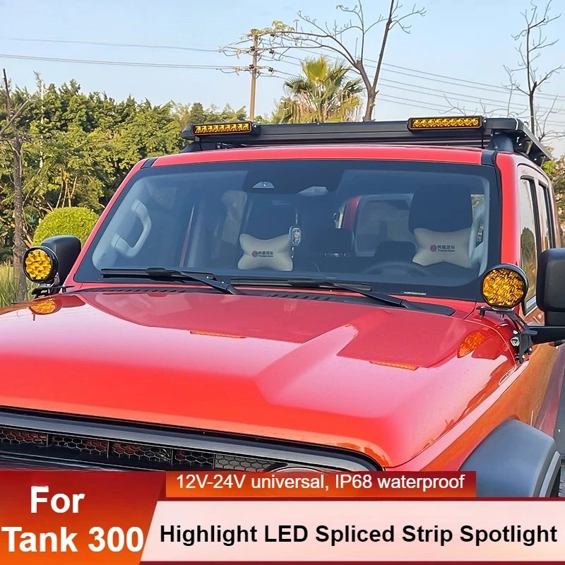 

For Tank 300 Luggage Rack Roof Light Bar Modification LED Strobe Super Bright Driving Bumper Light Accessories