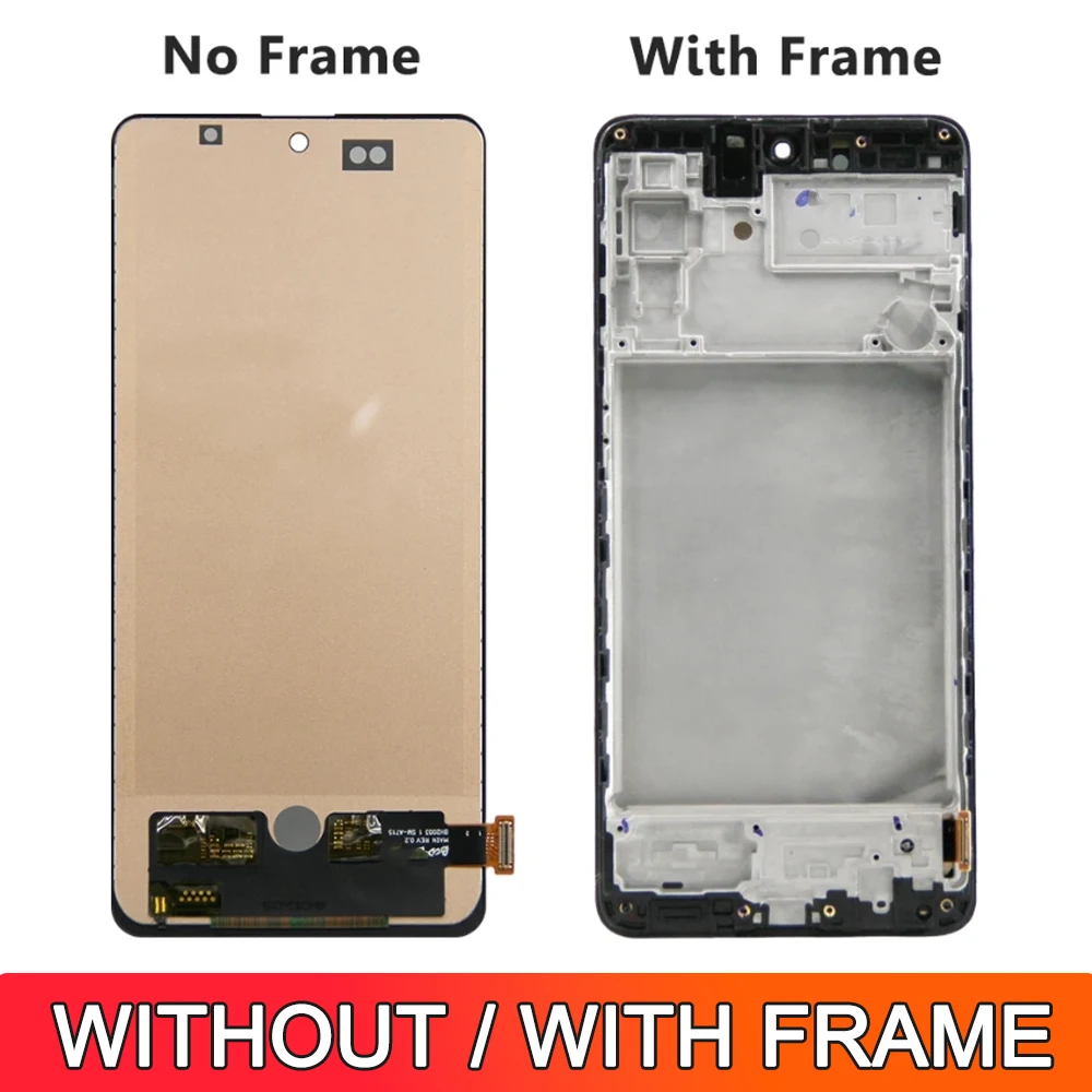 AAA+ Tested M51 LCD For Samsung M51 M515 M515F M515F/DS LCD Display With Frame Touch Screen Digitizer Assembly Replacement