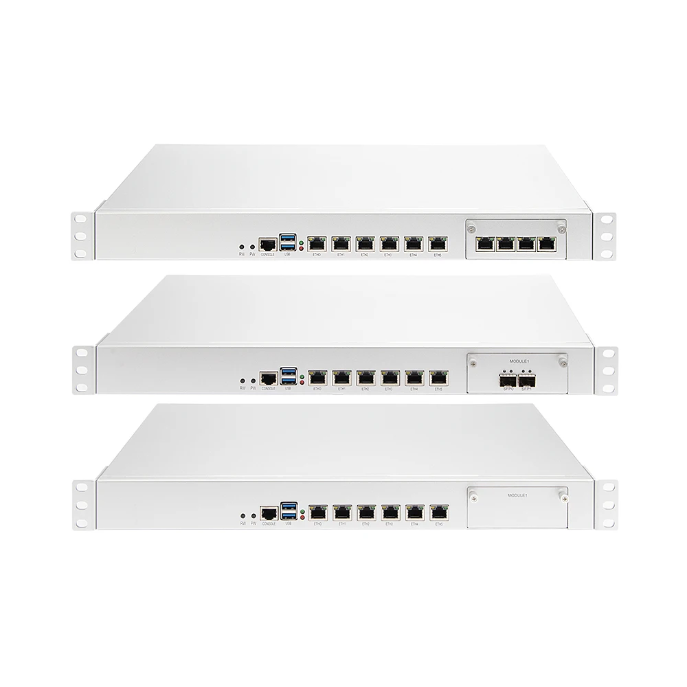 Shineman 1U Rackmount White Firewall Router  4th Core M/MQ Processors 6 LAN Copper/Fibre NIC Expansion Option Stock