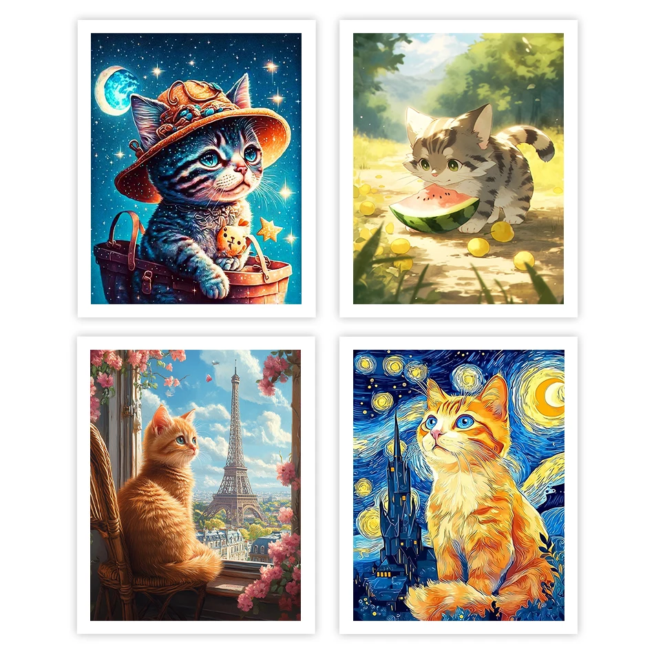 

GATYZTORY Diy Painting By Numbers Animals cat Decoration Home Drawing Canvas Acrylic Paints Paint Pictures By Numbers Digital