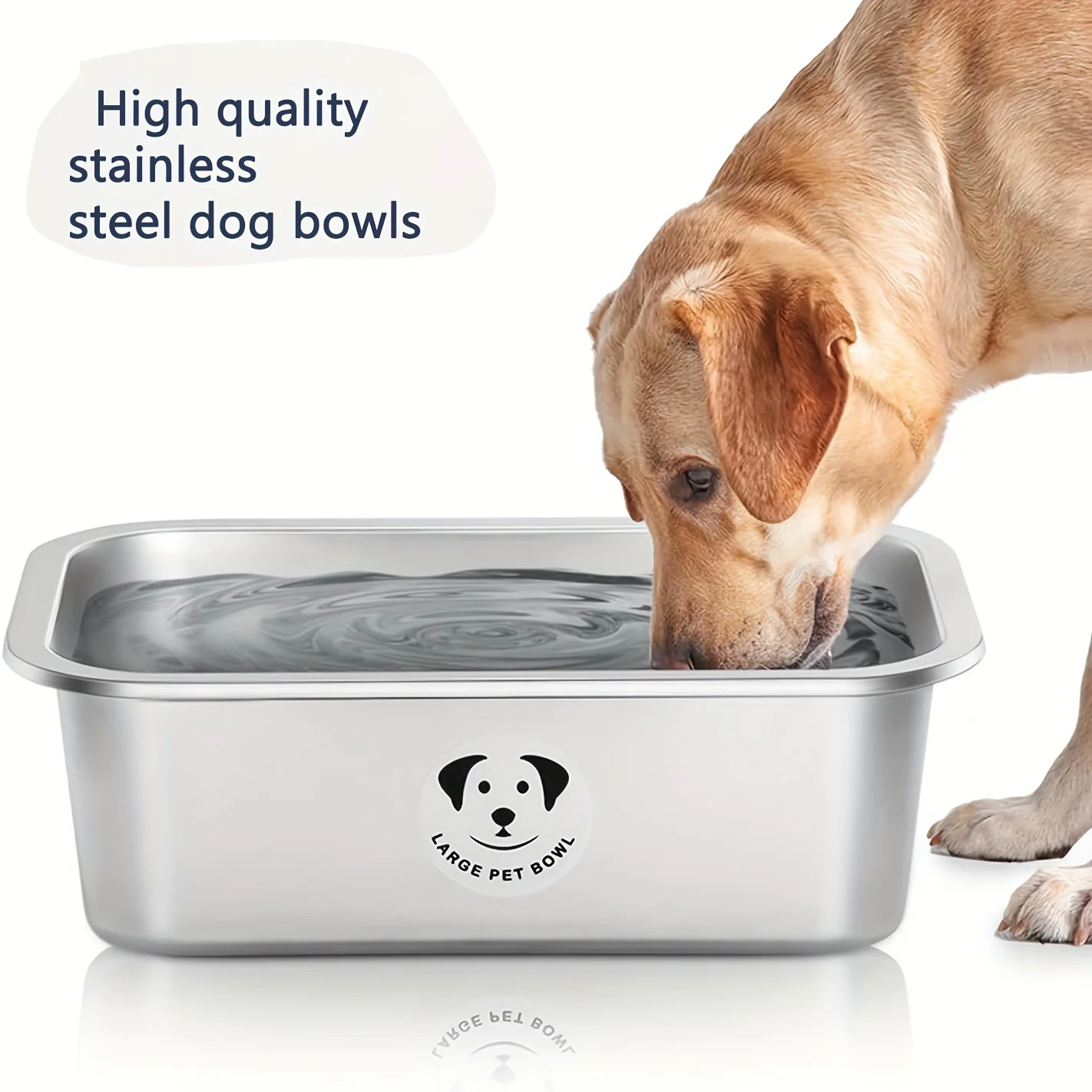 Dog Bowl For Large Dogs, High Capacity Metal Dog Food Bowls, Large Capacity: The stainless steel metal dog bowl