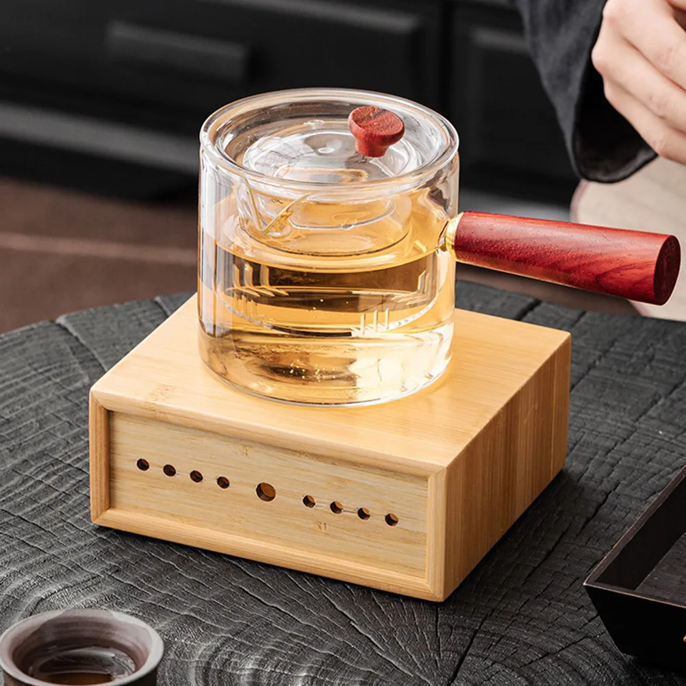 Teapot Warming Base Bamboo Construction Safe Reliable for Indoor Outdoor Use Modern Tea Light Warmer Functional Decoration