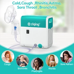 Ziqing-máquina nebulizadora portátil y silenciosa para adultos y niños, humidificador, inhalador médico, Nebulizador para asma con caja de almacenamiento