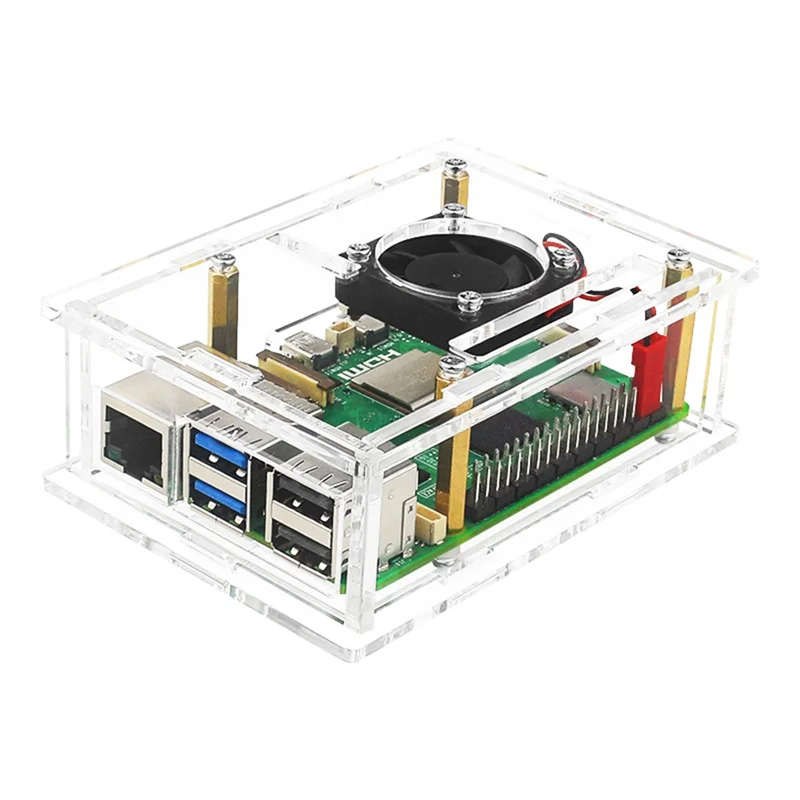 

Превосходный акриловый чехол для Raspberry Pi 5, прозрачный чехол для Pi 5 B, прочный, простой в установке
