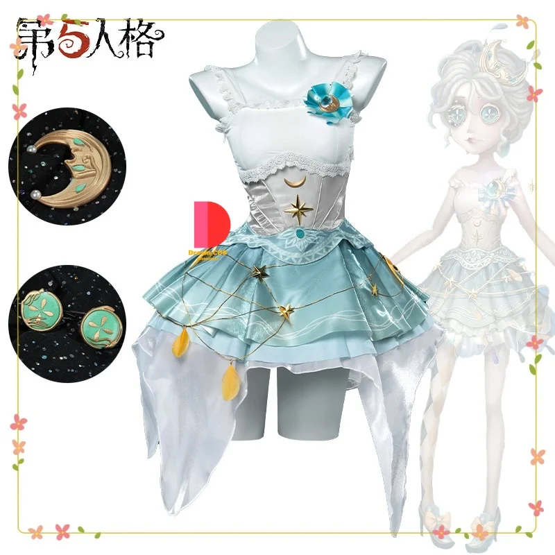 

Identity V Wandering Moonlight Dancer Cosplay Costume Game Role Paying Cute Blue Dress for Women Comic Con Halloween Party Suit