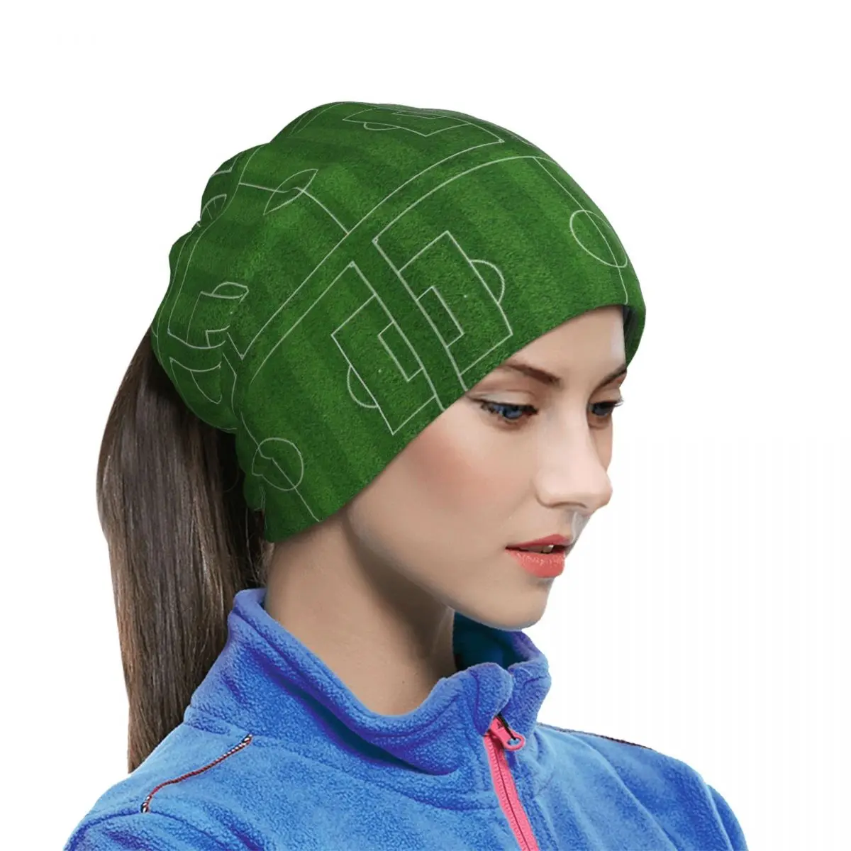 Football Field 10 Multifunctional Elastic Neck Gaiter Wind Proof Face Cover Bandana Unisex for Cycling Hiking Fishing