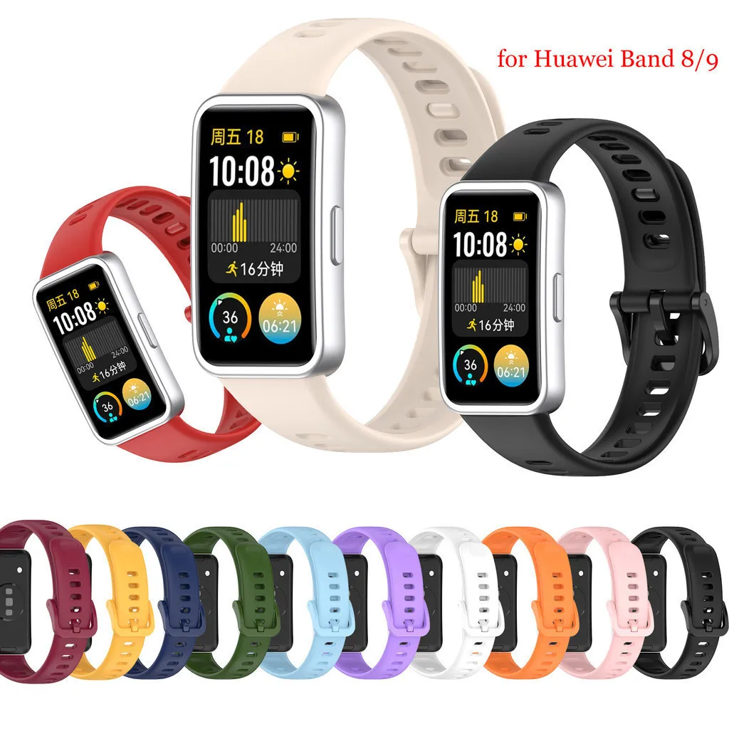 

For Huawei Band 9 8 Replacement Silicone Strap Soft Smart Watch Accessories Wristband Watchband Sport Watch Bracelet