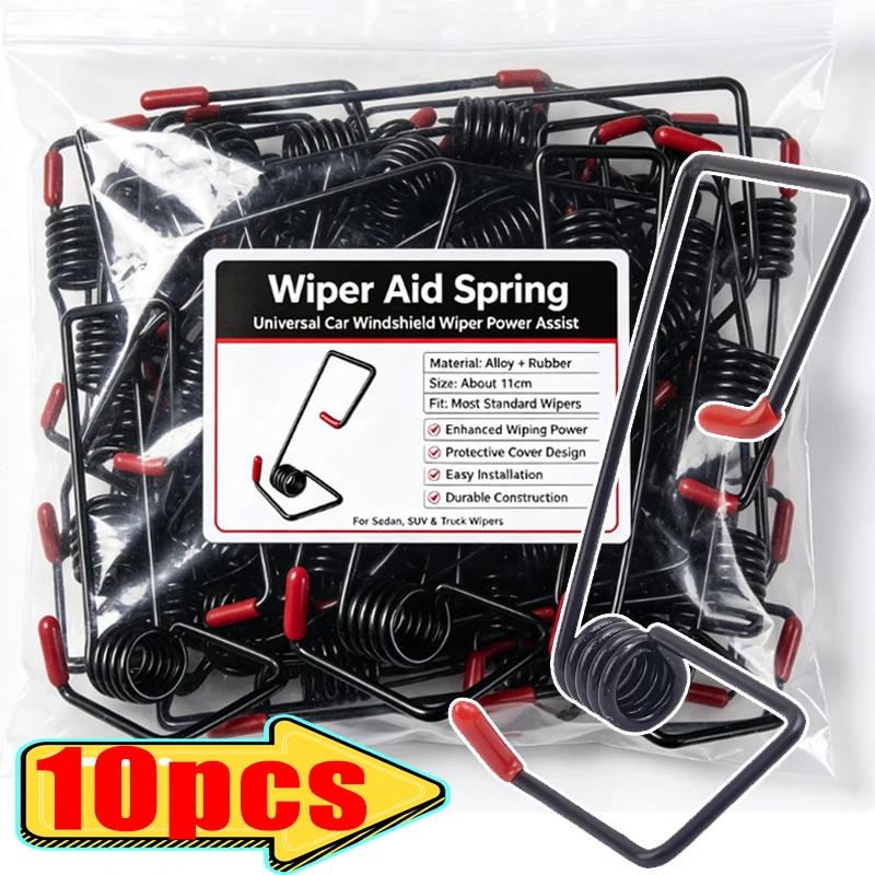 Universal Car Wiper Booster Spring Intelligent Wiper Arms Alloy Rubber Windscreen Wipers Spring Auto Replaceable Parts 1-10pcs