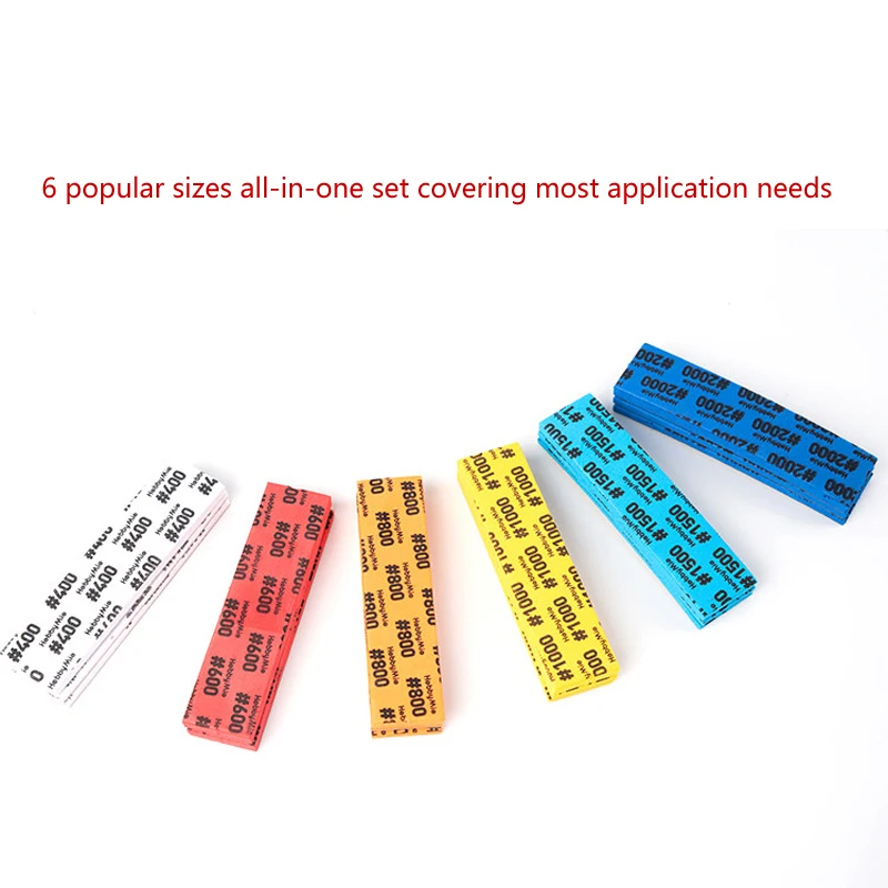 HOBBY MIO Ultra‑Thin Durable Sponge Sanding Set 6 Sizes Long Lasting Sandpaper For Curved Surface Model Polishing And Sanding