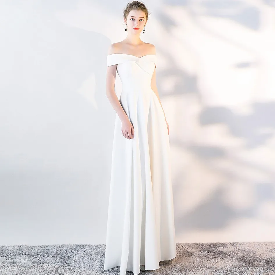 

A8110 Off The Shoulder Formal Evening Dresses Sweet Memory A-Line Floor Length Beautiful Dresses for Womens Elegant Party Dress