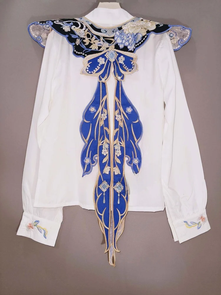 ブルークラウド-オルダー-アウル-新中国風-刺繍入り漢服-パフォーマンスアクセサリー-女性用古代民族馬面スカート