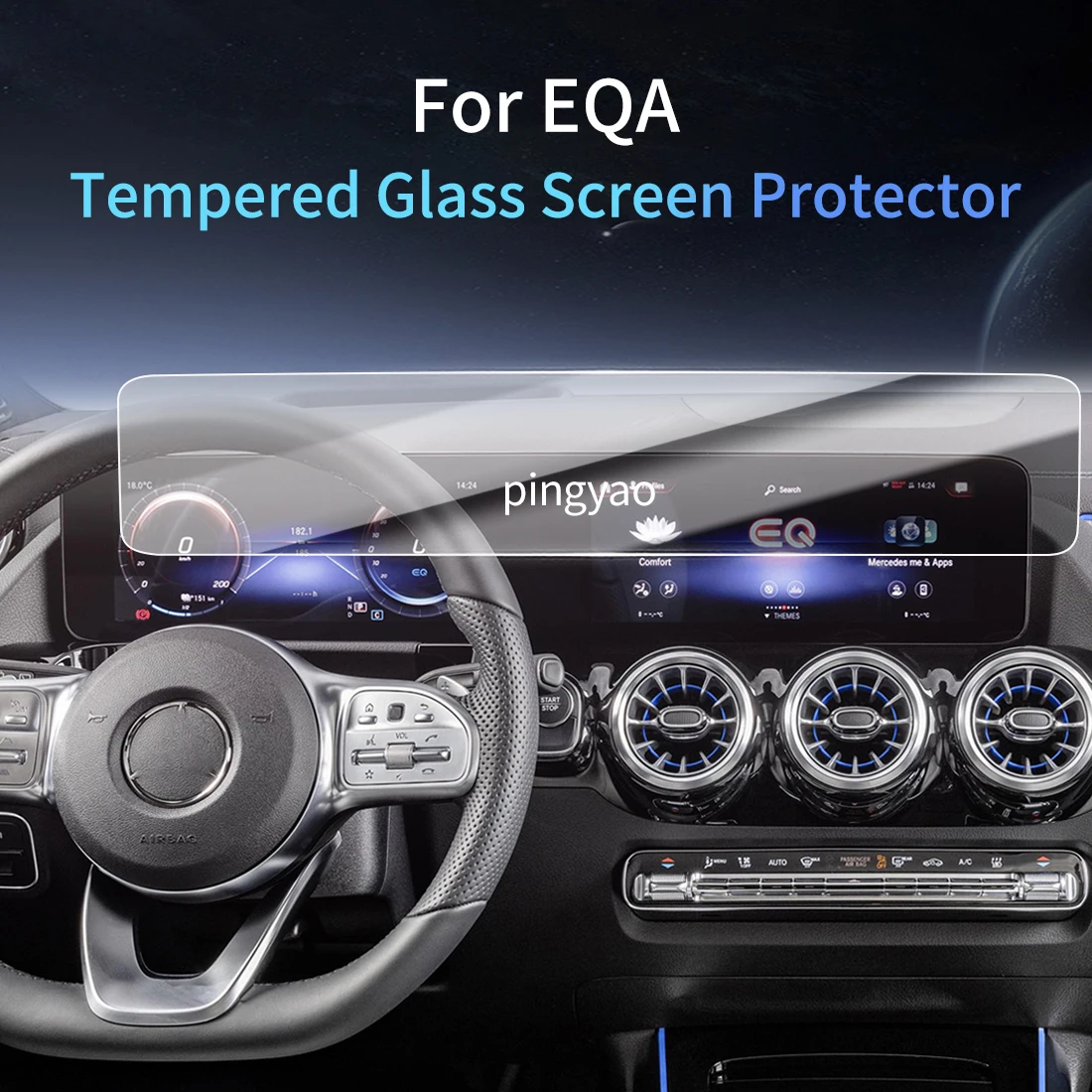 

Защитная пленка из закаленного стекла для навигационного дисплея автомобиля, наклейка на экран для Mercedes-Benz EQA 26