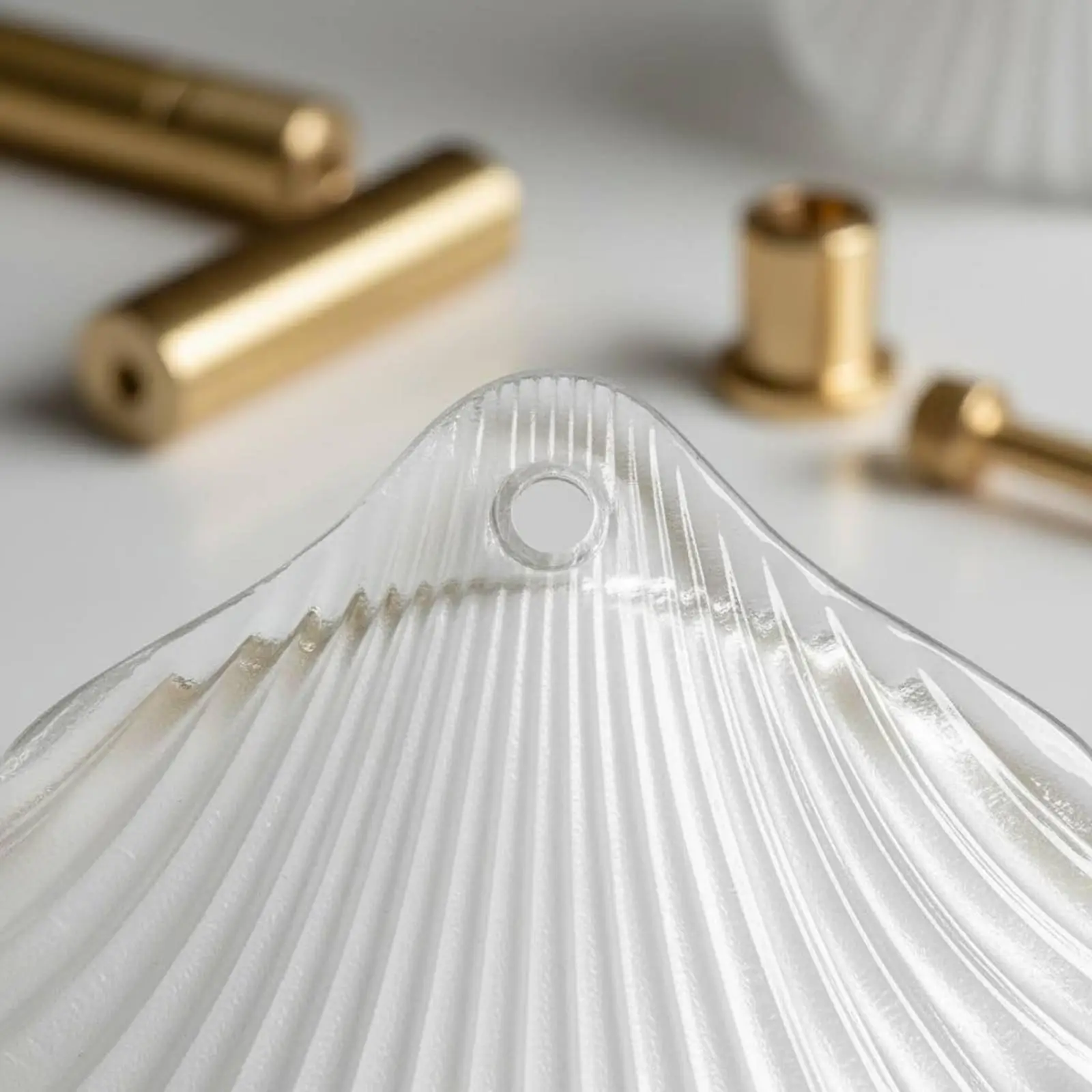 Luxury Crystal Chandelier Frosted Glass Scallop Shell Shade for Ceiling Light Replacement Contemporary Home Lighting