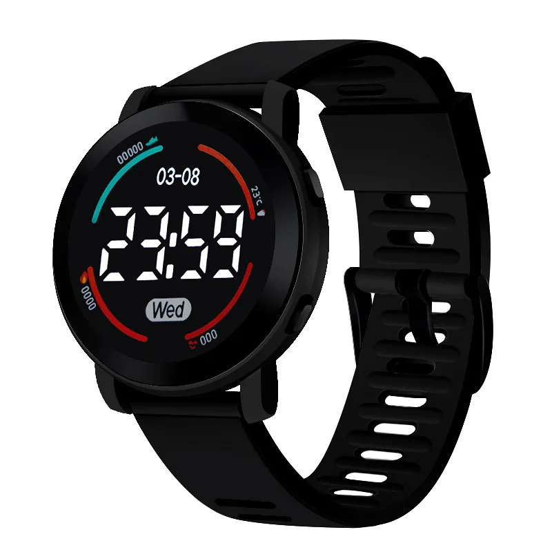 Spaceman Sport LED Digital Relógios para Crianças, Relógio eletrônico impermeável, Silicone Strap