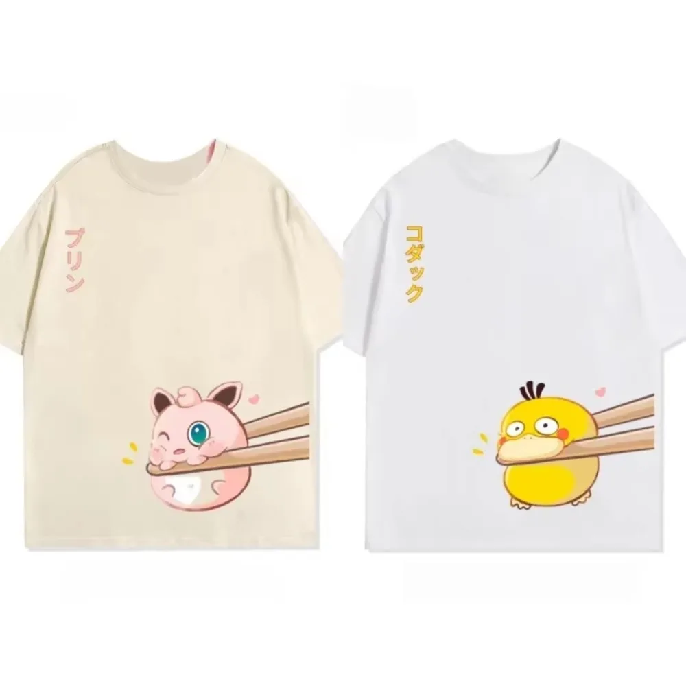 miniso-pokemon-impresso-masculino-feminino-bonito-camiseta-curta-verao-na-moda-manga-roupas-bonito-psyduck-jigglypuff-grafico-camisetas