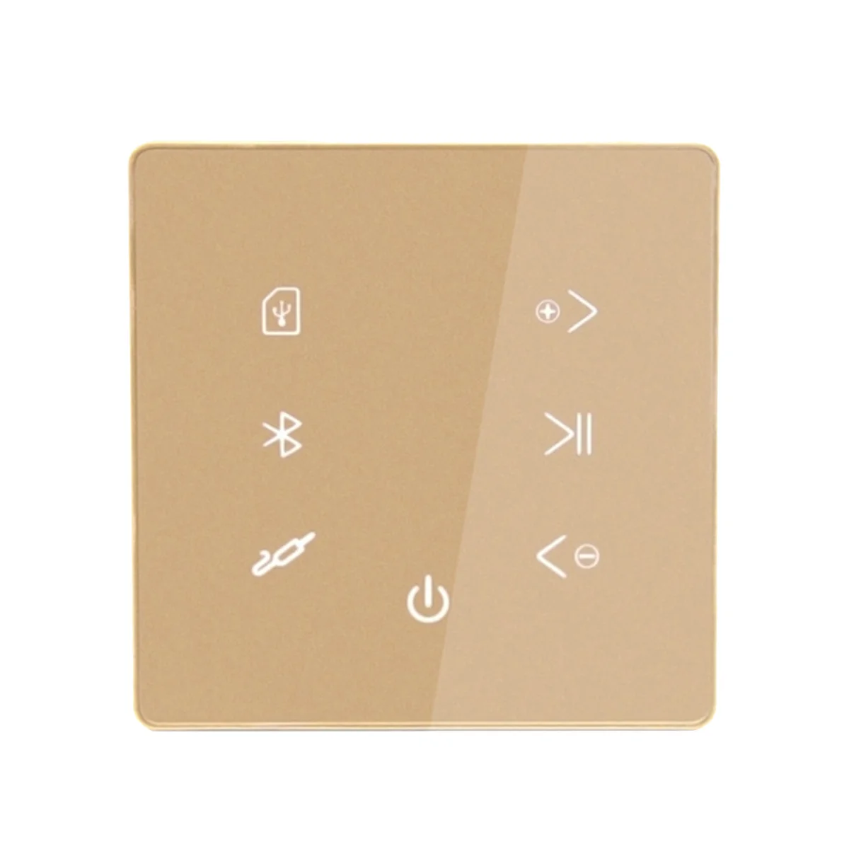 Bluetooth Amplifier in Wall USB SD Card Music Panel Smart Home Background Audio System Stereo for Hotel Restaurant-Gold