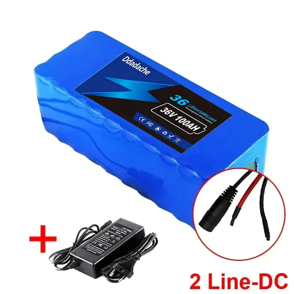 10S4P 36V 100000mAh lithiumbatterij elektrische scooter 18650 batterijpakket + gratis oplader