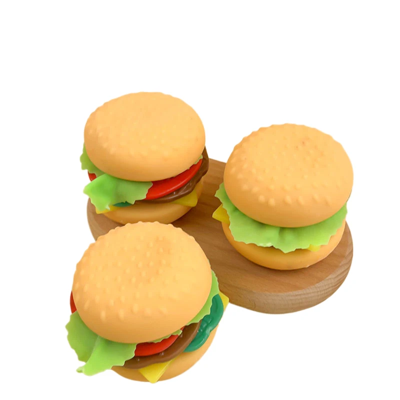 2024 New Creative Detachable DIY Super Soft Simulation Burger Wet Squishy Pinch Squeeze Toy Adult Spoof Hamburger Kids Toy Gifts