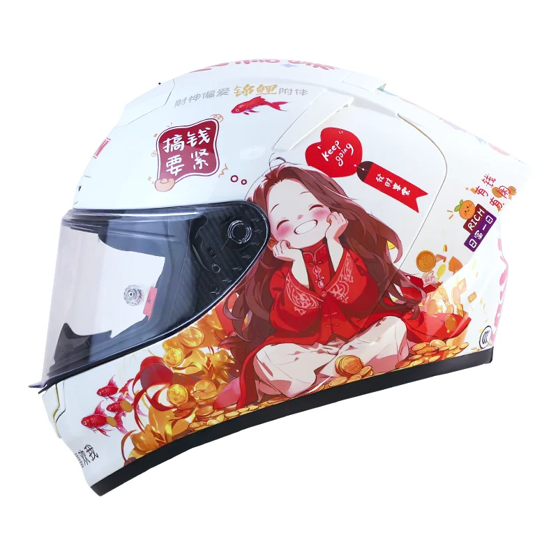 MKAN Full Face Motorcycle helmet Wealthy Wish You Rich Riding Motocross Racing Motobike Helmet Casco De Motocicleta