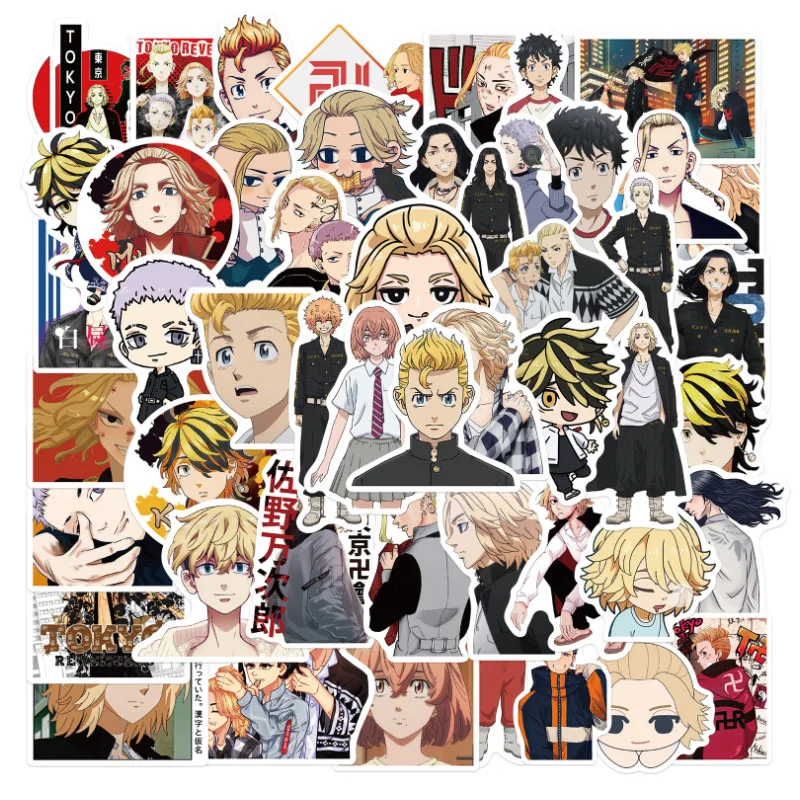 10/30/50 Uds estilo caliente clásico Anime Tokyo Avengers Graffiti impermeable regalo de fiesta de cumpleaños monopatín maleta de viaje teléfono