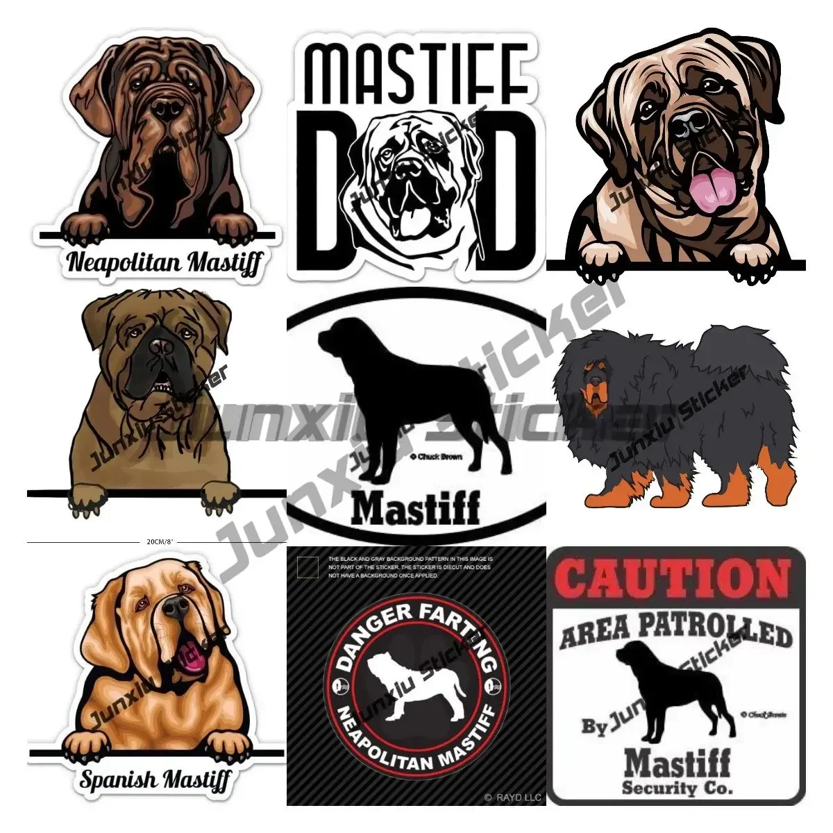 Mastiff Dog Sticker English Spanish Mastiff Tibetan Mastiff Decal Dogs Accessories Motorhome Rv Caravan Sticker Decoration