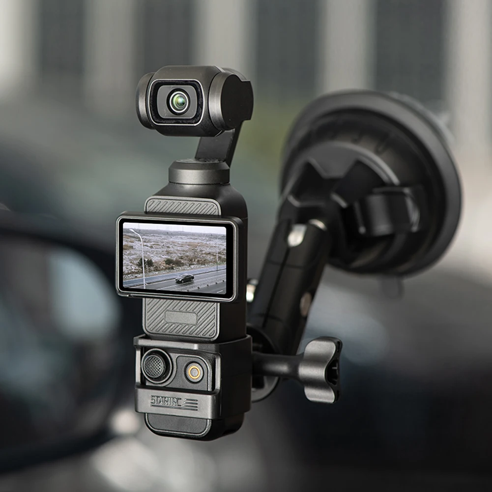 حامل كاميرا لكأس شفط السيارة لكاميرا DJI Osmo Pocket 3 كوب شفط للزجاج الأمامي وحامل كاميرا النافذة