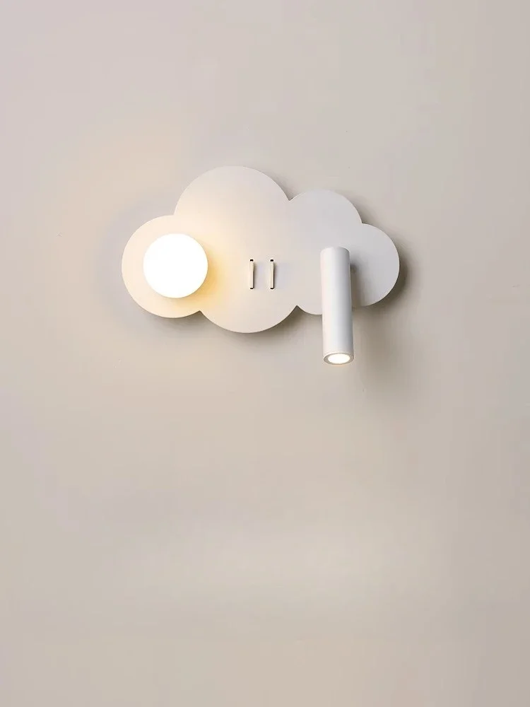 Cloud Bedroom Wall Lamp With Switch Living Room Background Decoration Lamp Children Room Reading Eye Protection Bedside Light