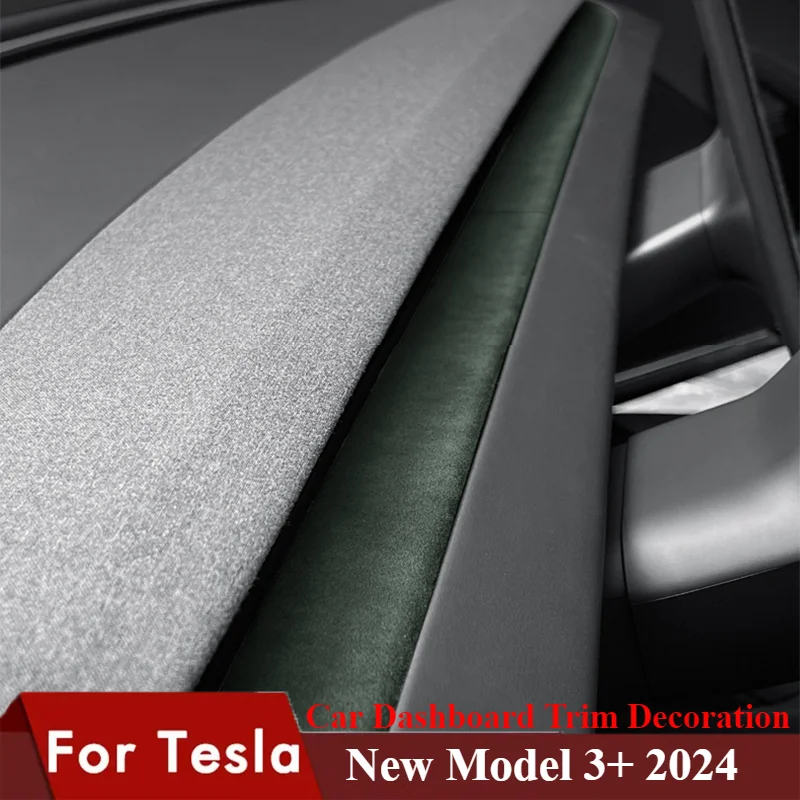 

For Tesla Model 3 Highland 2024 Dashboard Air Vent Outlet Frame Trim Sticker Made of Suede Alcantara Trim Car Interior Accessory