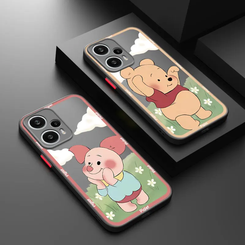 Winnie เคสโทรศัพท์โปร่งแสงลายลูกหมูพูห์สำหรับ Xiaomi 10T 11T 12T 12X 12S poco F3 X3 GT X4 NFC M3 M4 X4 Pro F4 F5 X5 C31 C40