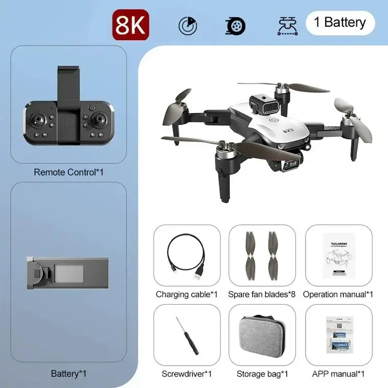 To S2S 8K Drone Profesional HD Aerial Photography Dual-Camera Omnidirectional Obstacle Brushless Avoidance Quadcopter