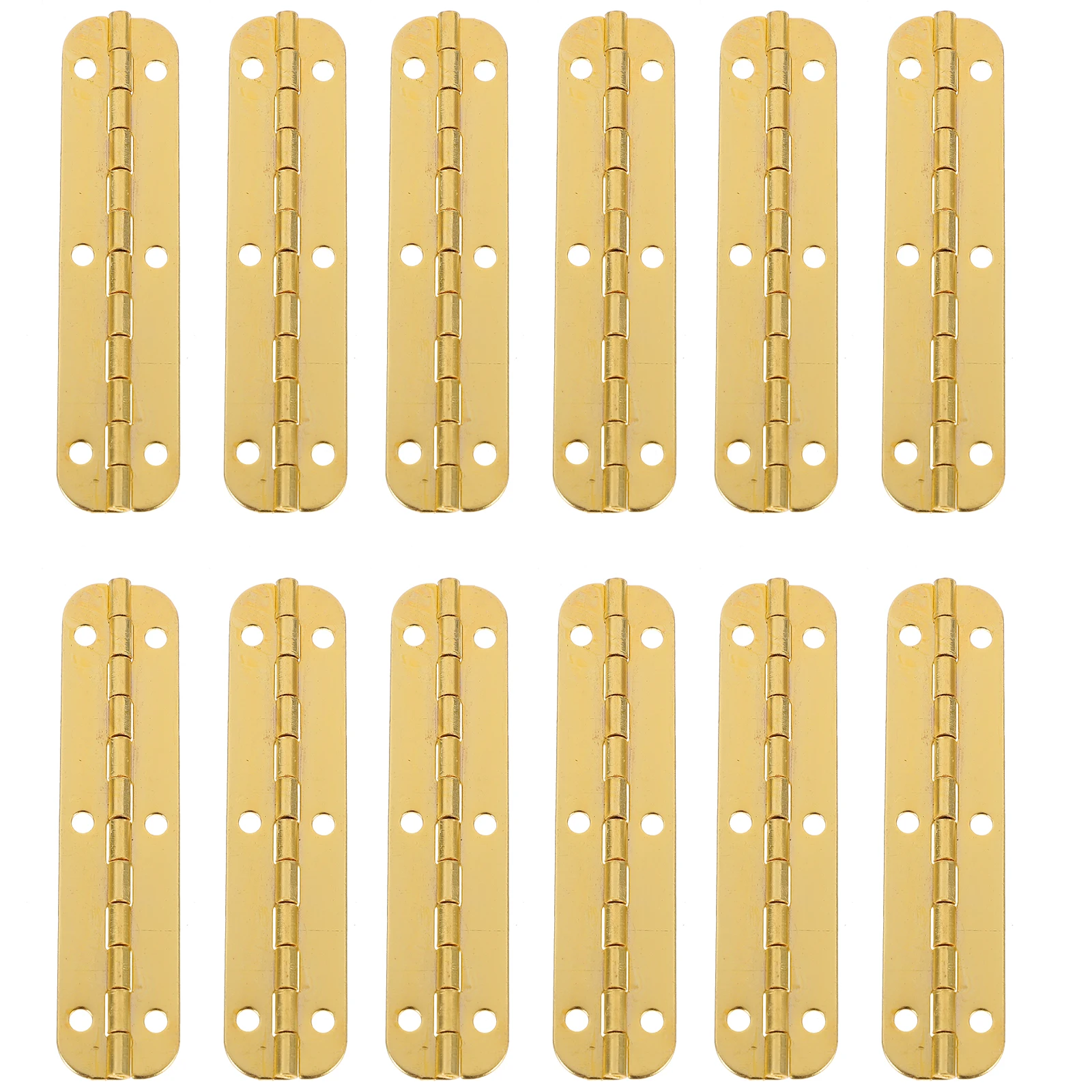 

24 Pcs Rounded Hinge Mini Metal Hardware for Boxes Folding Continuous Small Cabinet Wooden Jewelry Box Aquarium Display Case