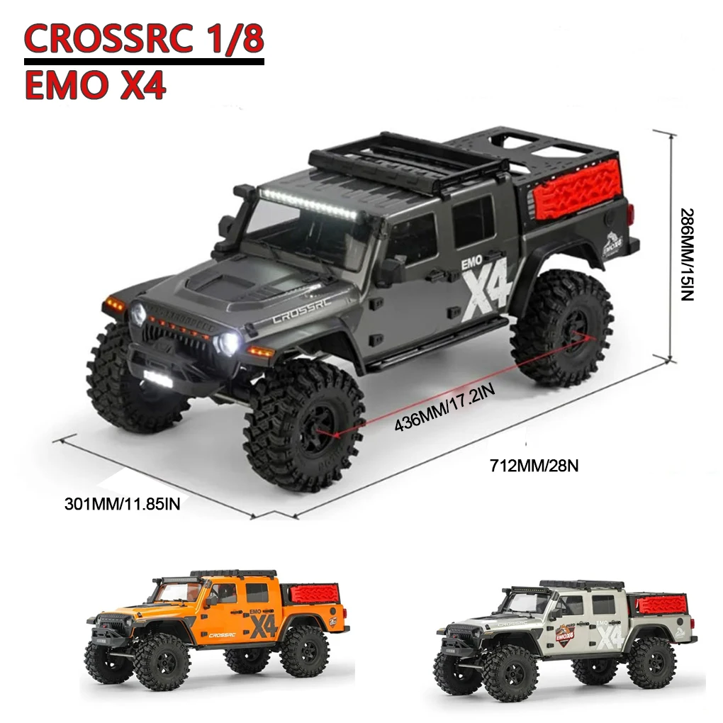 

CROSSRC 1/8 Emo X4 электрический альпинистский автомобиль с дистанционным управлением дорожный спасательный автомобиль 4WD матовый/бесщеточный/ARTR гусеничный внедорожный радиоуправляемый автомобиль