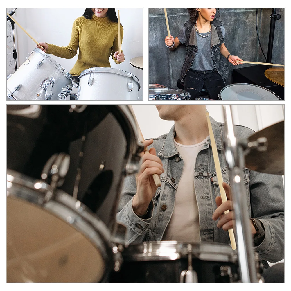 

4pcs Maple Wood Drum Sticks Lightweight Long Drumsticks For Jazz Percussion Mallets Seamless Surface Comfortable Grip Practice
