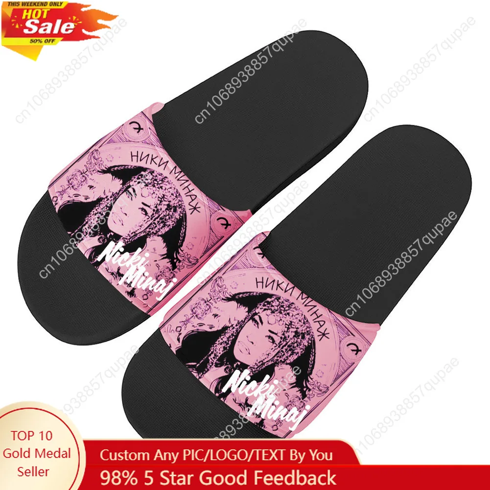 

Hot Rapper N-Nicki Minaj Slippers Home Water Shoes Mens Womens Summer Slipper Retro Indoor Outdoor Shower light Pool Sandals