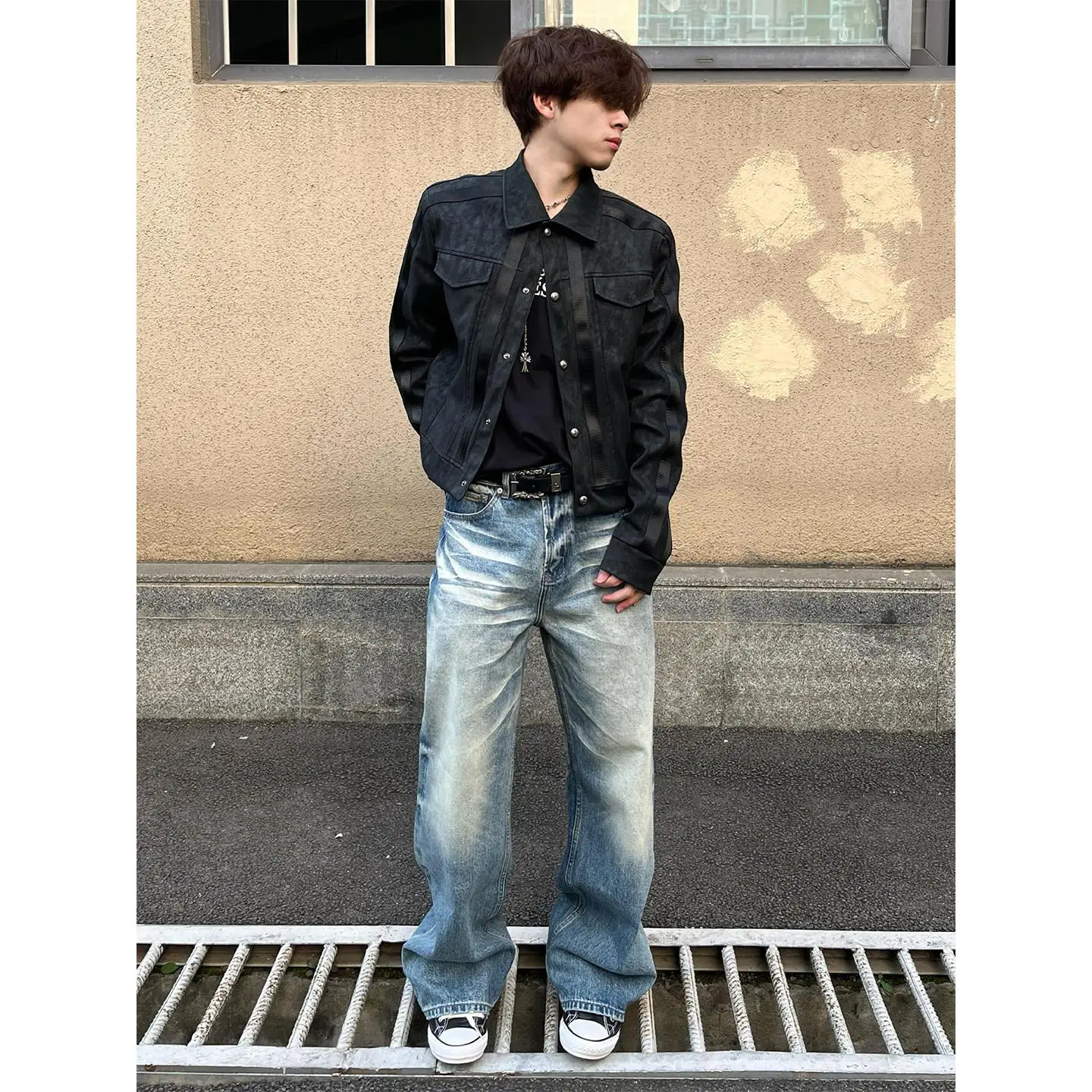 

Мужская приталенная куртка из черной искусственной кожи с дизайном Visual Prison Bird, повседневная, износостойкая, модная верхняя одежда