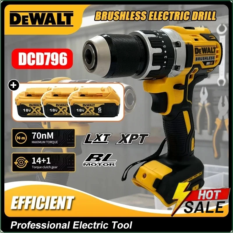 

Аккумуляторная ударная дрель-шуруповерт Dewalt DCD796, бесщеточная, многофункциональная, перезаряжаемая, для аккумуляторов Dewalt