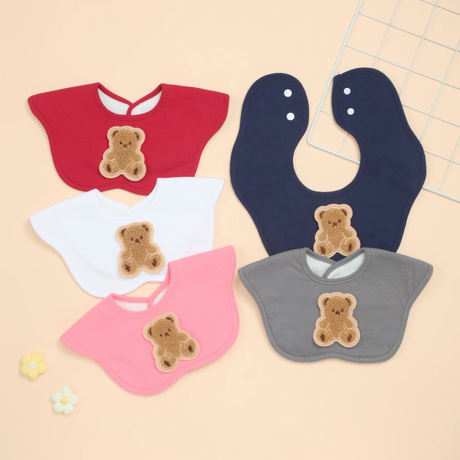 

5 Pack Cute Infant Bibs for Feeding, Drooling, Soft and Absorbent Unisex Baby Bib