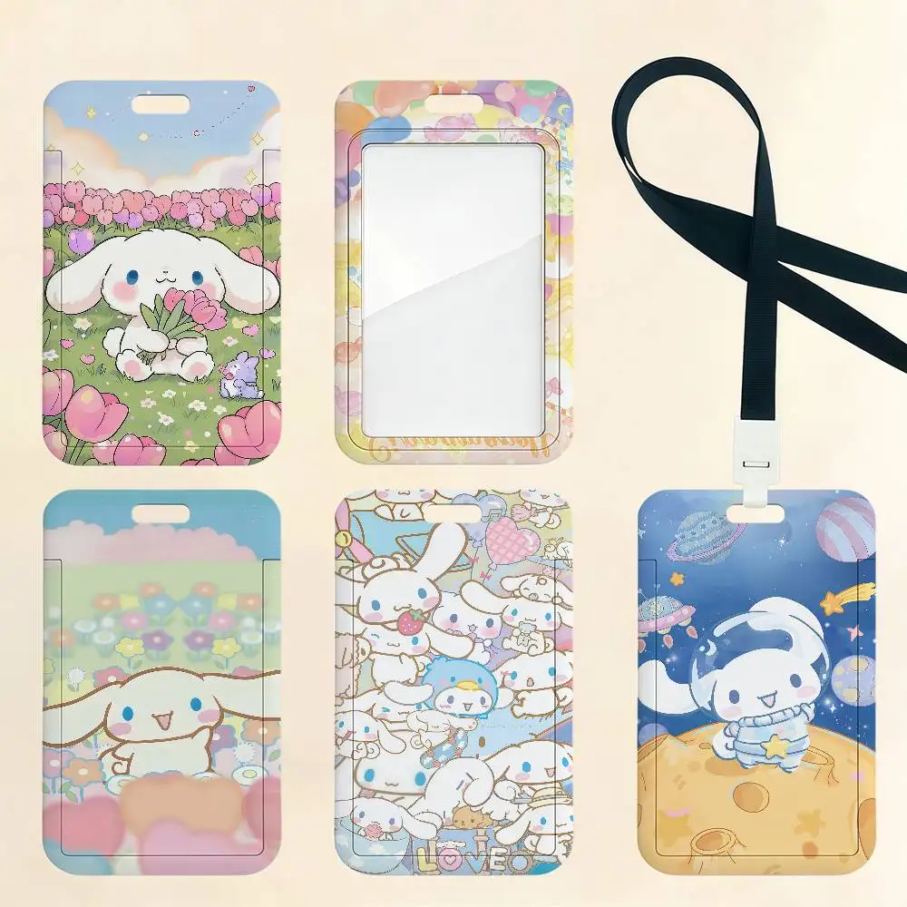 

Милый держатель для карт C-Cinnamoroll, чехол для проездных, удостоверений, пропусков, студенческий бейдж на шею, ремешок для бейджа