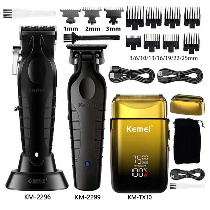 

Мужская машинка для стрижки волос Kemei KM-2296 KM-2299 KM-TX10, электрический триммер для волос, профессиональная машина для стрижки волос, триммер для бороды