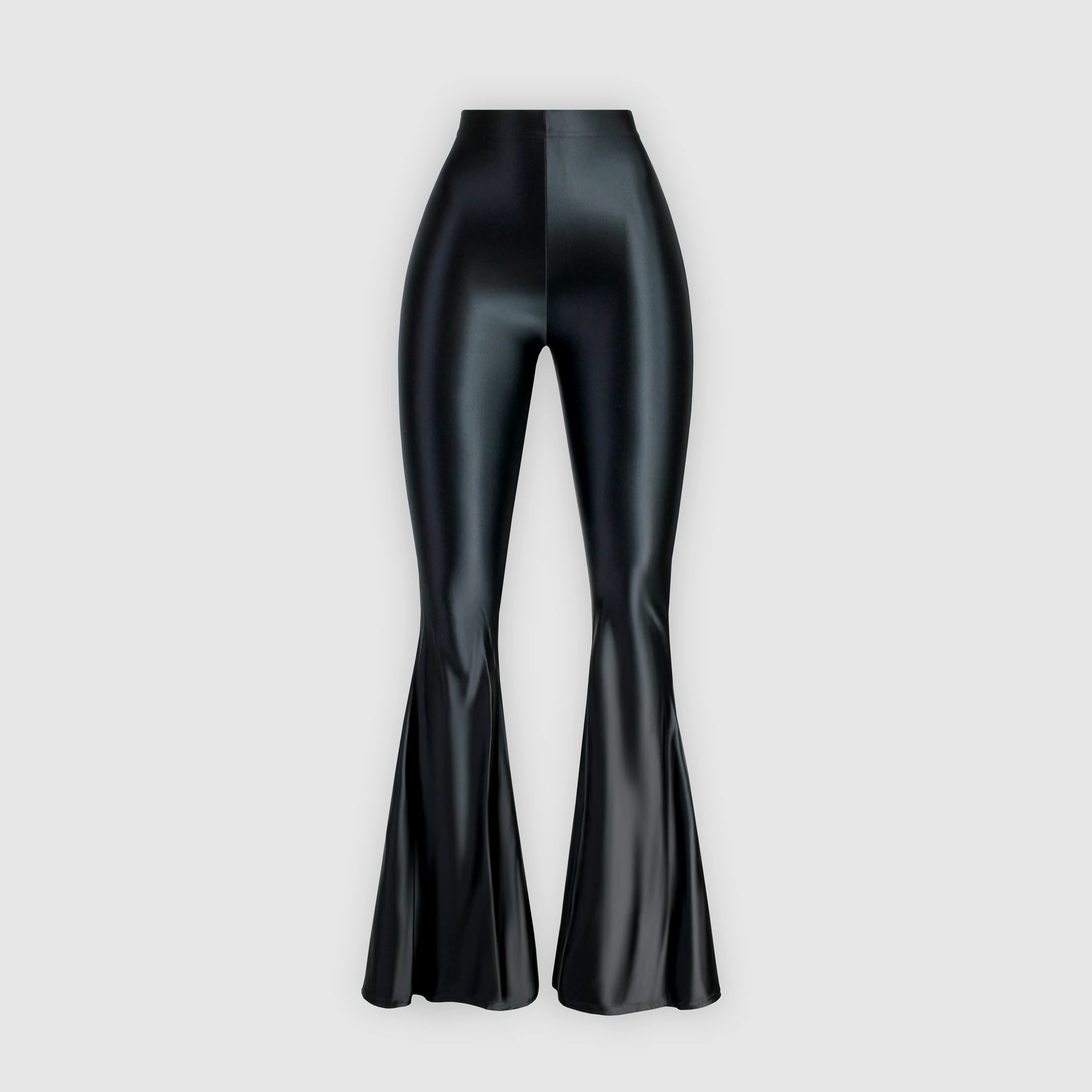 XCKNY satin glossy long pants high waisted tight flared pants shiny yoga dance sports tight pants